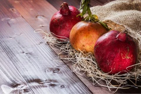 Three pomegranate 库存照片