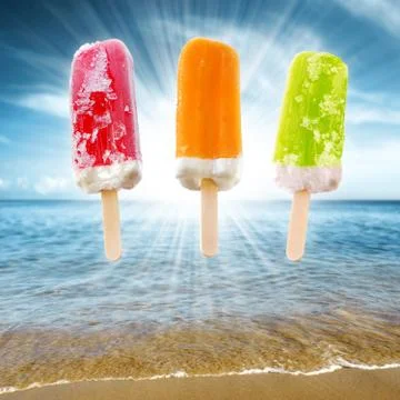 Three popsicles Stock Photos
