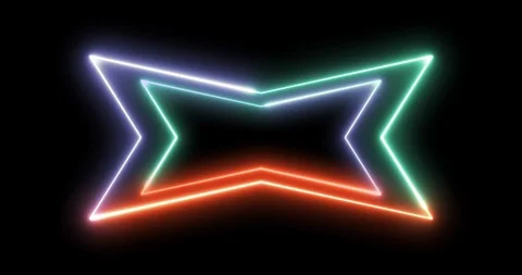 Three popular colors bright glowing neon abstract x-form seamless background. Stock Footage 121010331