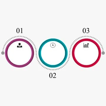 Three position infographics Illustrazione stock