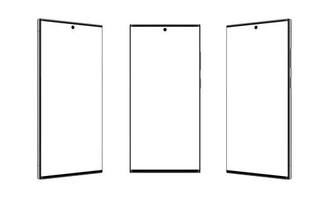 Three positions of a modern square shape smartphone Stock Photos