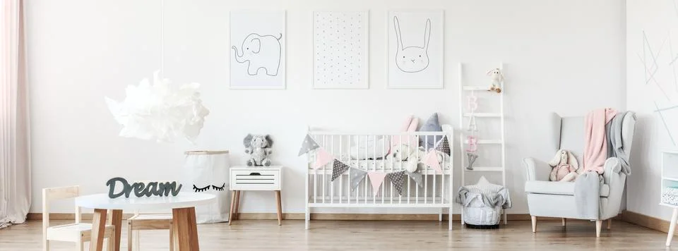 Three posters on the wall Stock Photos