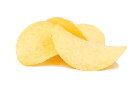 Three potato chips Stock Photos