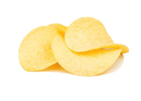 Three potato chips Stock Photos