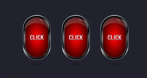 Three premium red cristal button design, Three Options in dark red and dark  Stock Illustration