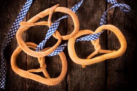 Three pretzels Stock Photos