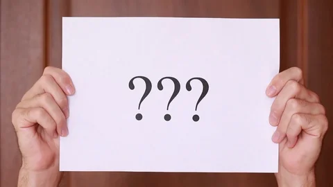 Three printed question signs 動画素材 92936523