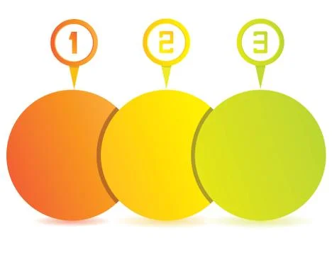 Three process circle diagram 스톡 일러스트