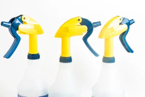 Three Professional Spray Plastic Dispenser Bottles Foto stock