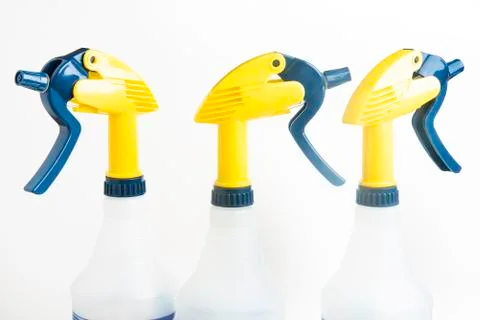 Three Professional Spray Plastic Dispenser Bottles Foto stock
