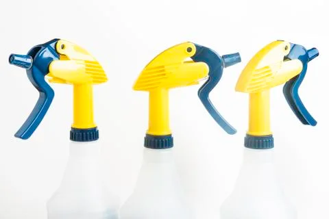 Three Professional Spray Plastic Dispenser Bottles Stock Photos