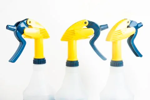 Three Professional Spray Plastic Dispenser Bottles Stock Photos
