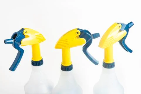 Three Professional Spray Plastic Dispenser Bottles Foto stock