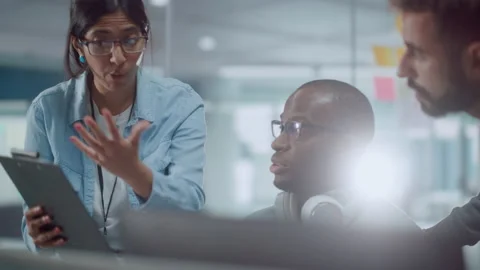 Three Programmers in Office Stock-Footage 159545956