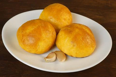 Three pumpkin pampushki Stock Photos