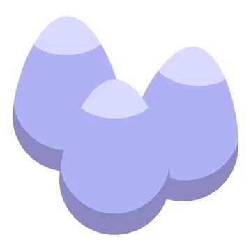 Three purple easter eggs forming a clover shape Stock Illustration