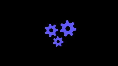 Three purple gears meshed together on a animation black background cogwheel.. Stock Footage 321996804