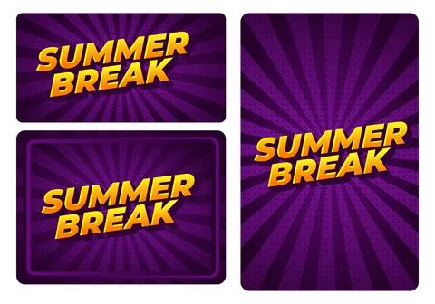 Three purple pop art backgrounds with radial halftone rays and bold yellow .. Stock Illustration