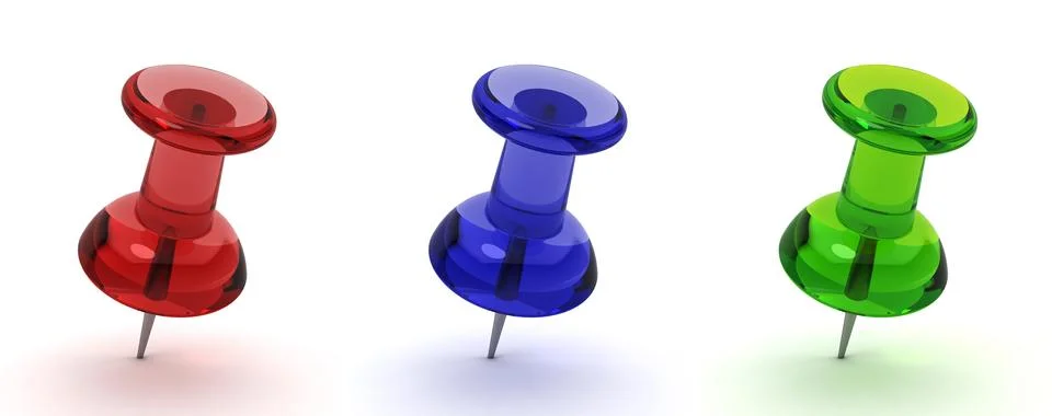 Three pushpins Stock Illustration