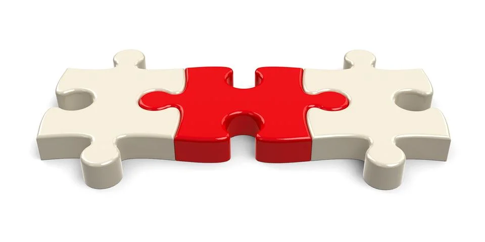 Three puzzle pieces Stock Illustration
