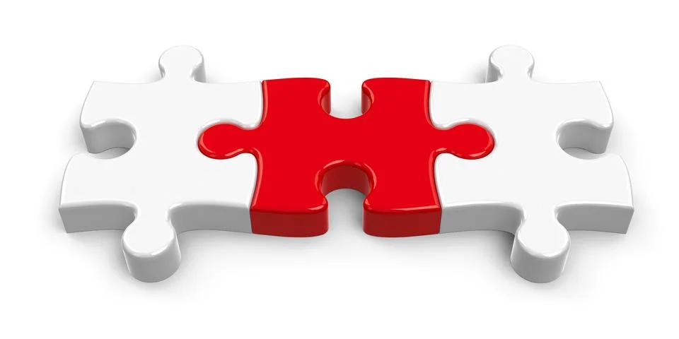 Three puzzle pieces Stock Illustration