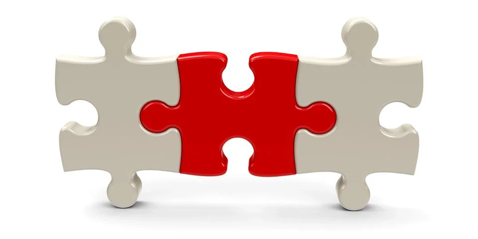 Three puzzle pieces Stock Illustration