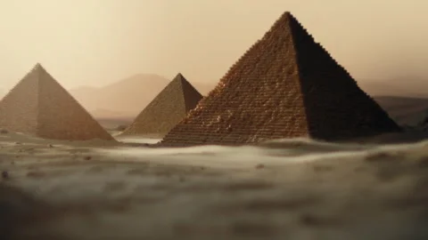 Three Pyramids of Egypt in a 3D animation Stock Footage 274637651