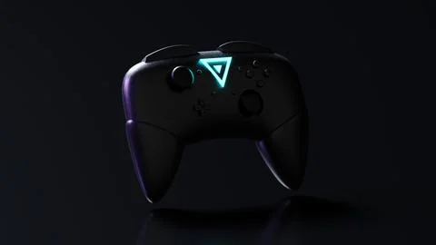 Three quarter angle view of modern wireless game controller 写真素材