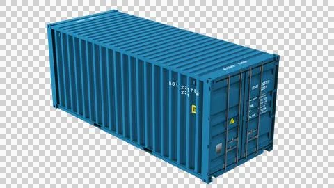 Three Quarter High Angle View of Clean 20ft Shipping Container Ilustração Stock