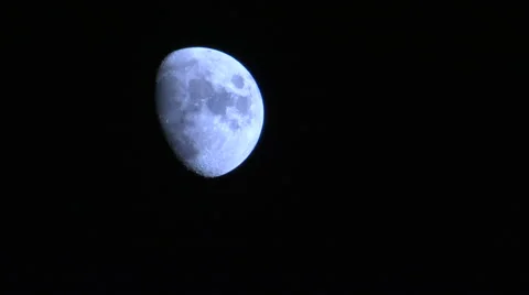 Three Quarter Moon Time Lapse HD Video Stock Footage 57963543
