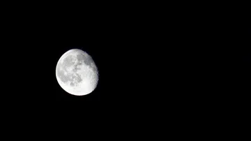 Three Quarter Moon Time Lapse - Fast Stock Footage 85529033
