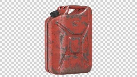 Three Quarter View of Rusty Vintage Metal Gas Can Jerrycan Ilustração Stock