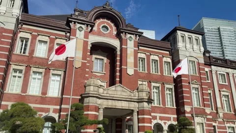 Three Quarter View of Tokyo Station   Stock Footage 336677330