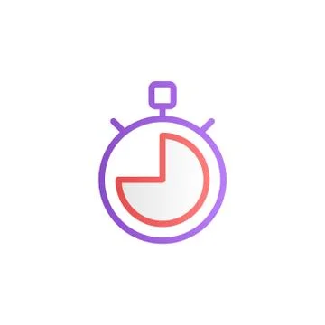 Three quarters of an hour color gradient vector icon Stock Illustration