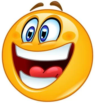 Three Quarters Laughing Emoticon Stock Illustration