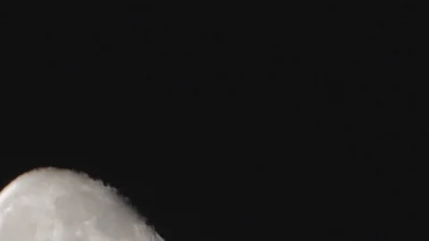 Three Quarters Moon Close Up Stock Footage 114792757