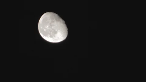 Three Quarters Moon Medium Shot Stock Footage 114740893