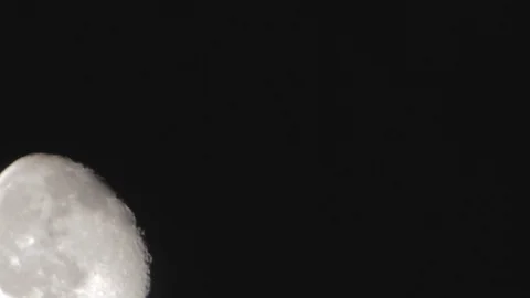 Three Quarters Moon Medium Shot Stock Footage 114794110