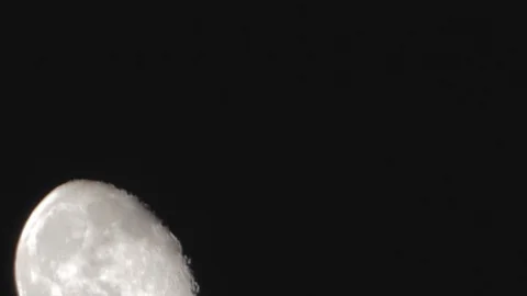 Three Quaters Moon Medium-Close Up Stock Footage 114792768