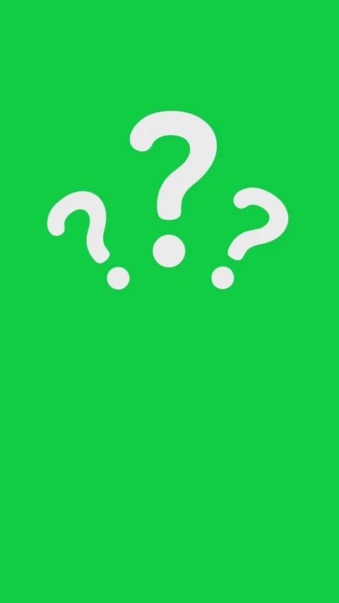Three Question Mark blink blink animation on green screen vertical footage 4k. Stock Footage 297145371