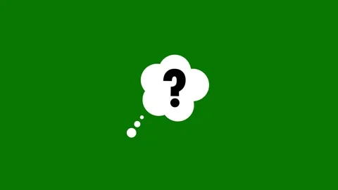 Three Question Marks in Cloud Animation on Green Screen | Doubt and FAQ Concept Stock Footage 314798888