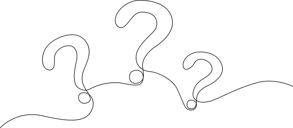 Three question marks on curved lines Vector Stock Illustration