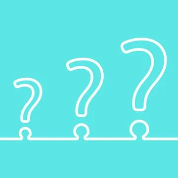 Three question marks in one thread icon Stock Illustration