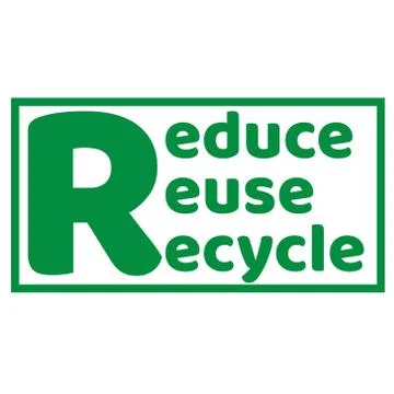 The Three R s of Zero waste lettering text sign or logo. Waste management 스톡 일러스트