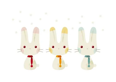 Three rabbits Stock Illustration