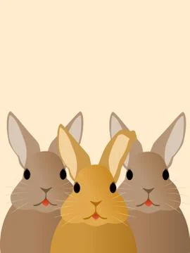 Three Rabbits Stock Illustration