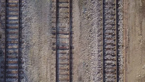 Three railroad tracks Stock Footage 116092276