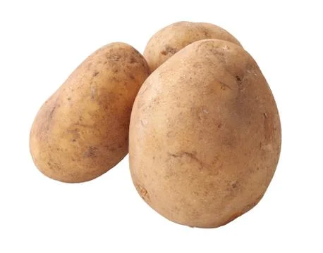 Three raw potatoes Stock Photos