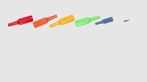 Three Raw Pride Beer - Soda Bottles / Rainbow Flag Stop Motion Animation Stock Footage 160559756