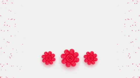 Three realistic flower wallpaper with particle background Stock Footage 243633558
